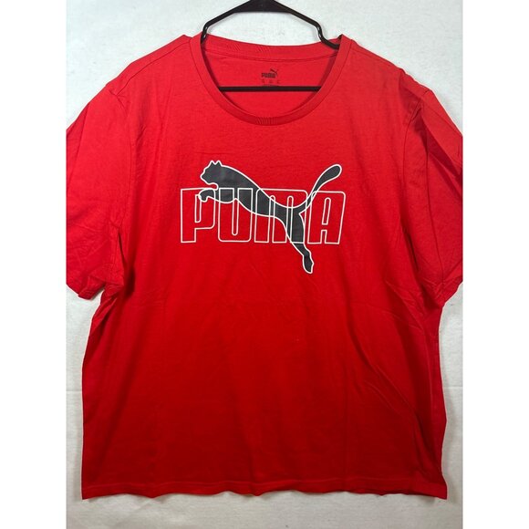 Puma Mens Red Logo Graphic T-Shirt Size X-Large - Picture 3 of 10